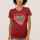 Camiseta Corazón azul turquesa rosa hippie retro Guardar la (Anverso)