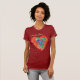 Camiseta Corazón azul turquesa rosa hippie retro Guardar la (Anverso completo)