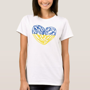 Camiseta Corazón azul y amarillo, colores de la bandera ucr