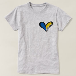 Camiseta Corazón azul y amarillo con inscripción Ucrania