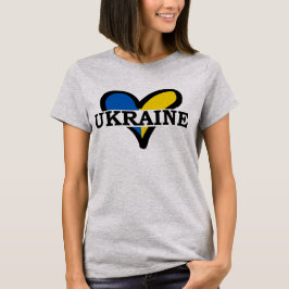 Camiseta Corazón azul y amarillo con inscripción Ucrania