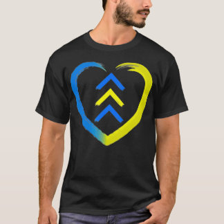 Camiseta Corazón Azul Y Amarillo T21 Arroja Hacia Awar Sínd