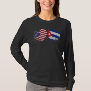 Camiseta Corazón Bandera Cubano Americana Heritag Familia P