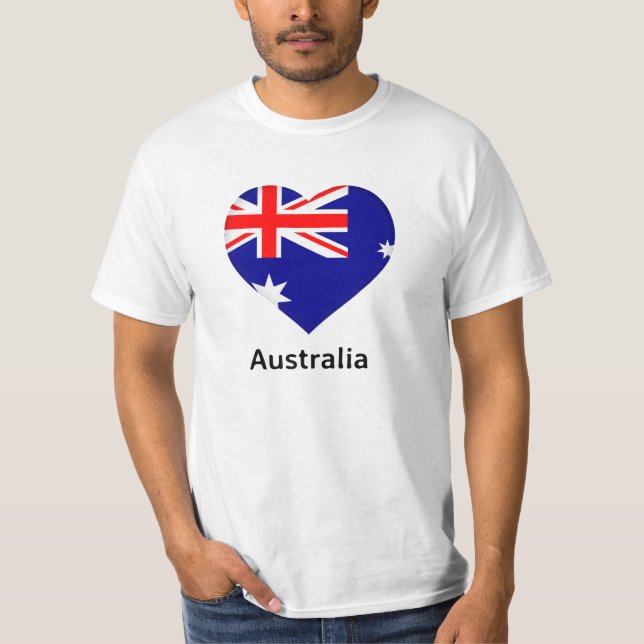 Camiseta Corazón - Bandera de Australia (Anverso)