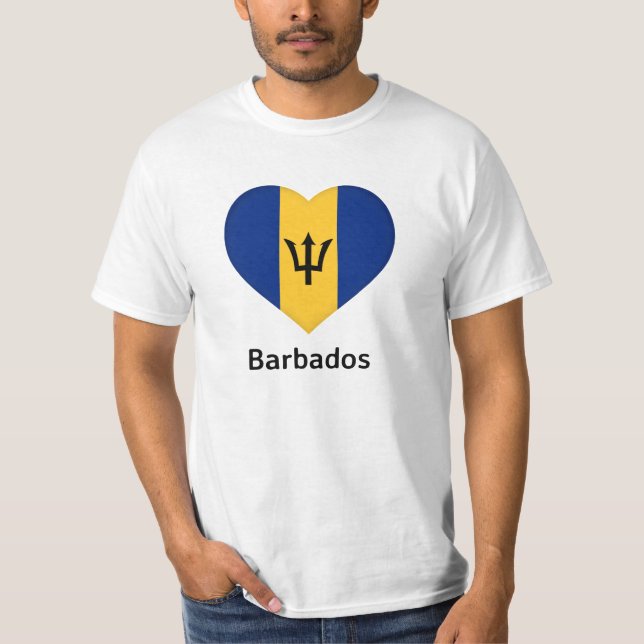 Camiseta Corazón - Bandera de Barbados (Anverso)