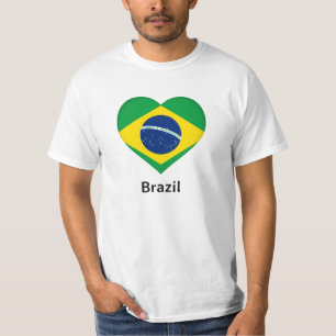 Camiseta Corazón - Bandera de Brasil