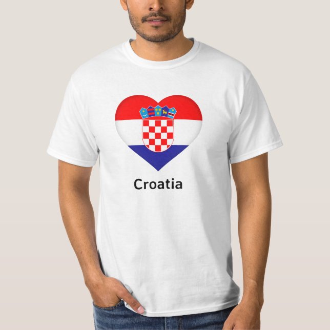 Camiseta Corazón - Bandera de Croacia (Anverso)