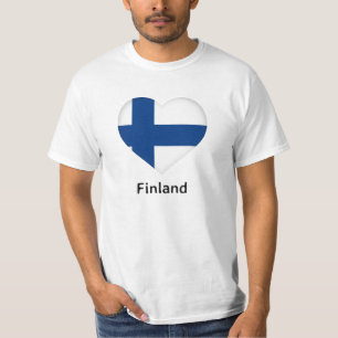 Camiseta Corazón - Bandera de Finlandia