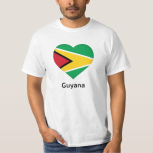 Camiseta Corazón - Bandera de Guyana