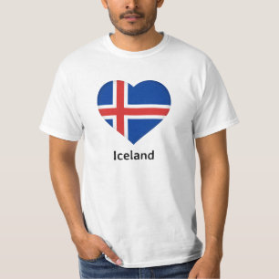Camiseta Corazón - Bandera de Islandia