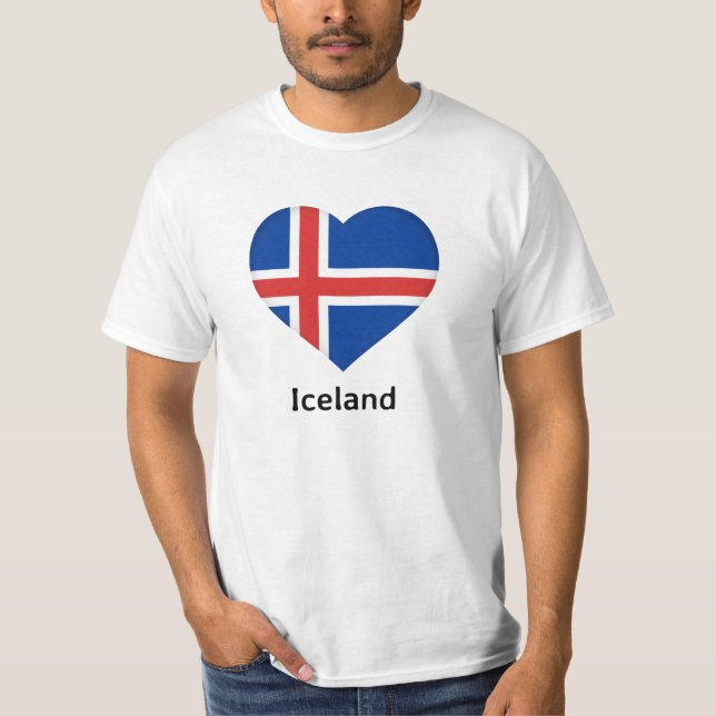 Camiseta Corazón - Bandera de Islandia (Anverso)
