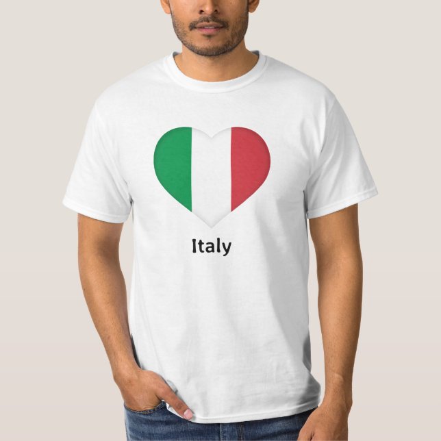 Camiseta Corazón - Bandera de Italia (Anverso)