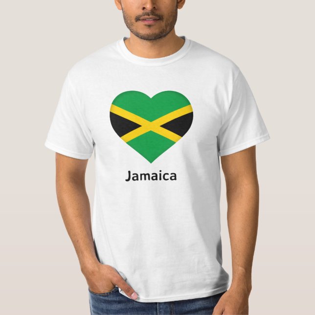 Camiseta Corazón - Bandera de Jamaica (Anverso)