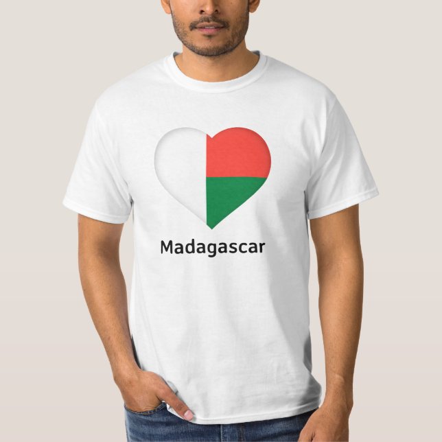 Camiseta Corazón - Bandera de Madagascar (Anverso)