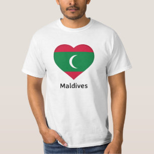 Camiseta Corazón - Bandera de Maldivas