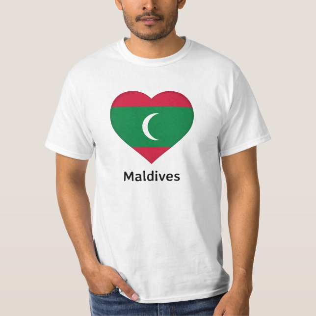 Camiseta Corazón - Bandera de Maldivas (Anverso)