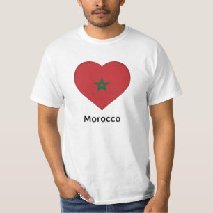 Camiseta Corazón - Bandera de Marruecos