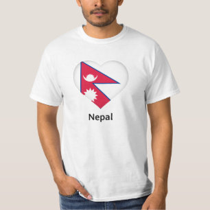 Camiseta Corazón - Bandera de Nepal