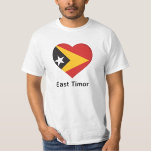 Camiseta Corazón - Bandera de Timor Oriental