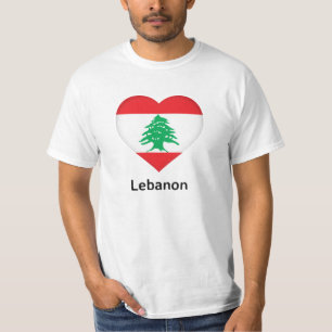 Camiseta Corazón - Bandera del Líbano