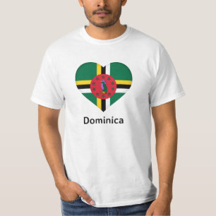 Camiseta Corazón - Bandera Dominica