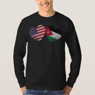 Camiseta Corazón Bandera Jordana Americana Familia Patrióti