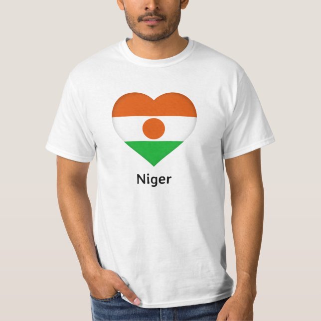 Camiseta Corazón - Bandera Níger (Anverso)