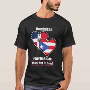 Camiseta Corazón Banderas Dominicanas Puertorriqueñas Qué N
