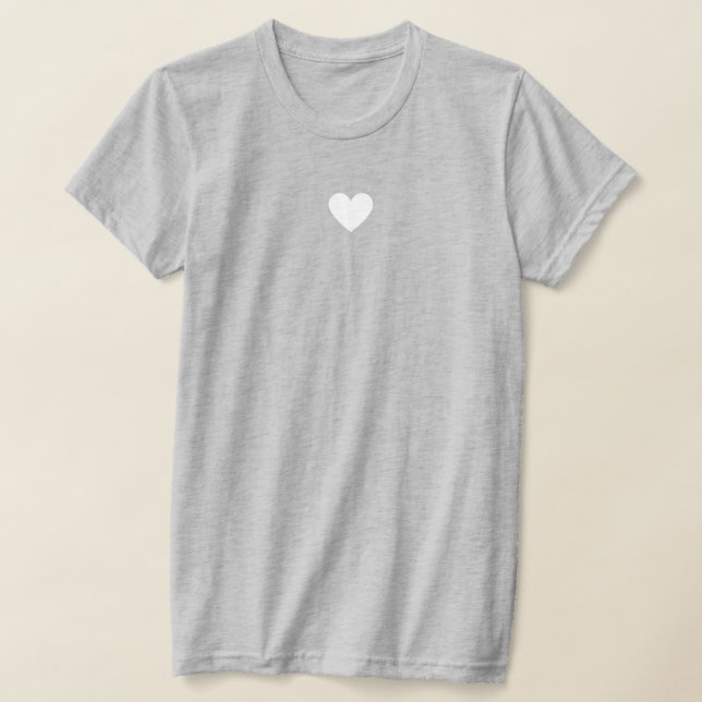 Camiseta Corazón blanco moderno Moda elegante amor Personal (Distribución)