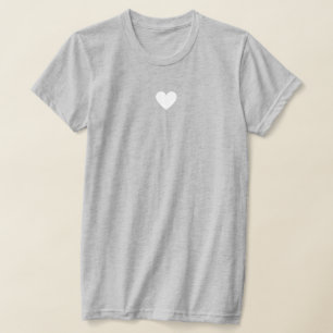 Camiseta Corazón Blanco Simple Moderno