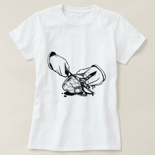 Camiseta Corazón blanco y negro muerto (Diseño del anverso)