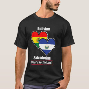 Camiseta Corazón Boliviano Salvadoreño Banderas Qué No Amar