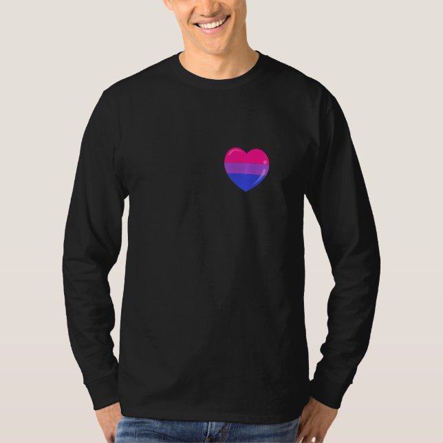 Camiseta Corazón Bolsillo Bandera Bisexual Cute Lgbt Arcoir (Anverso)