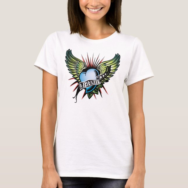 Camiseta Corazón brasileño II (Anverso)
