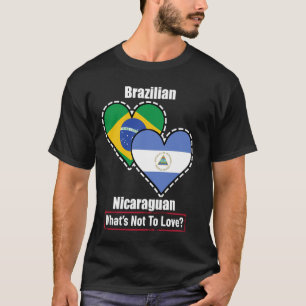 Camiseta Corazón brasileño nicaragüense Banderas Qué hay qu