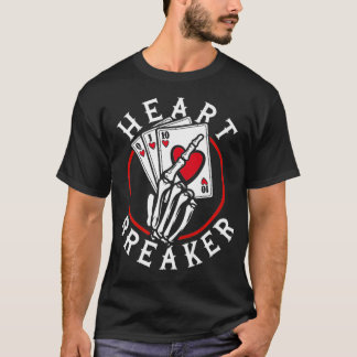 Camiseta Corazón Breaker Skeleton Jugando Tarjetas Casino d