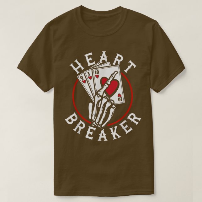 Camiseta Corazón Breaker Skeleton Jugando Tarjetas Casino d (Diseño del anverso)
