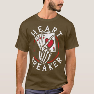 Camiseta Corazón Breaker Skeleton Jugando Tarjetas Casino d