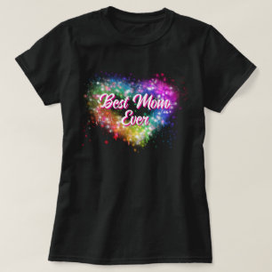 Camiseta Corazón brillante y colorido, mejor abuela del mun