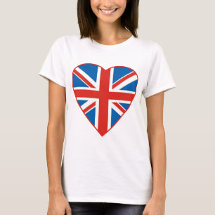 Camiseta Corazón británico de la bandera