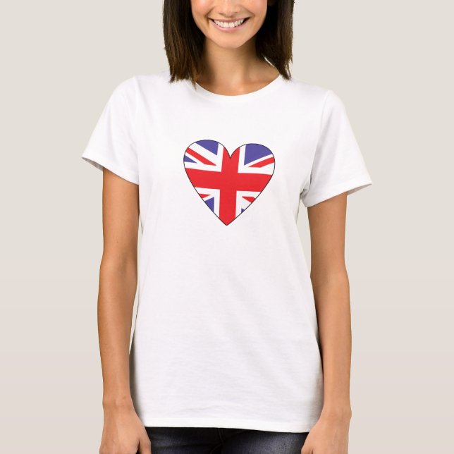 Camiseta Corazón británico de la bandera (Anverso)