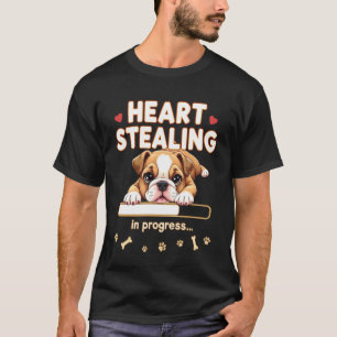 Camiseta Corazón Bulldog Inglés Perro Regalo Divertido Cach