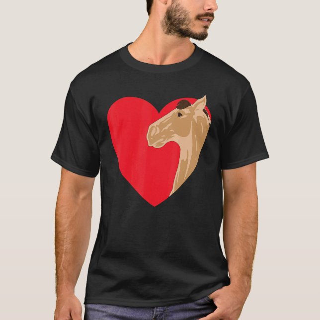 Camiseta Corazón Caballo Cabeza Ecuestre Amor Cabalgando Am (Anverso)