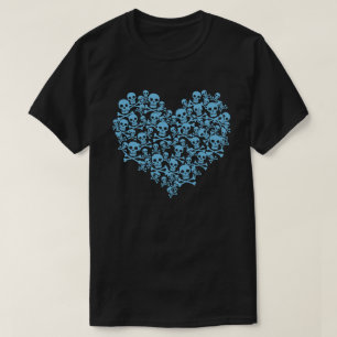 Camiseta Corazón Calavera Azul