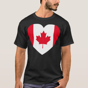 Camiseta Corazón Canadá Bandera Canadiense Forma de corazón
