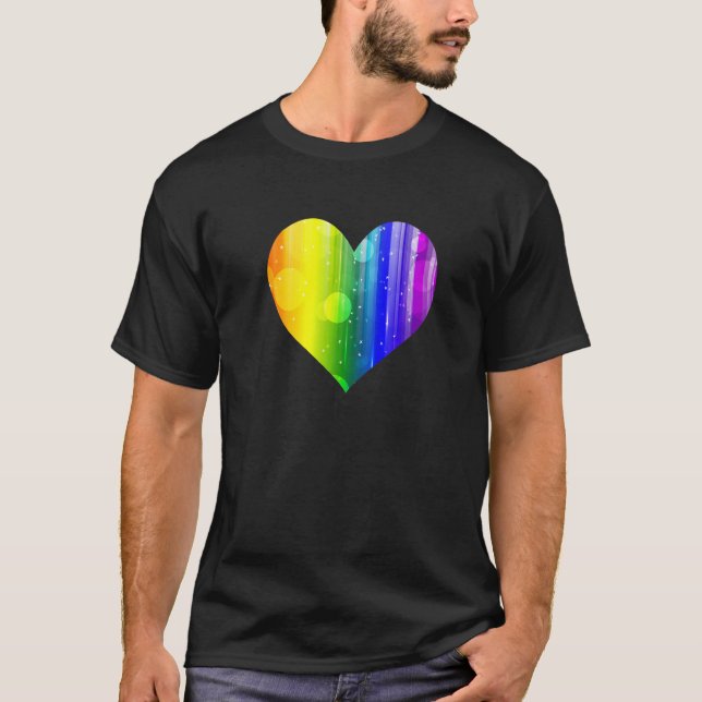 Camiseta Corazón celeste arcoiris (Anverso)