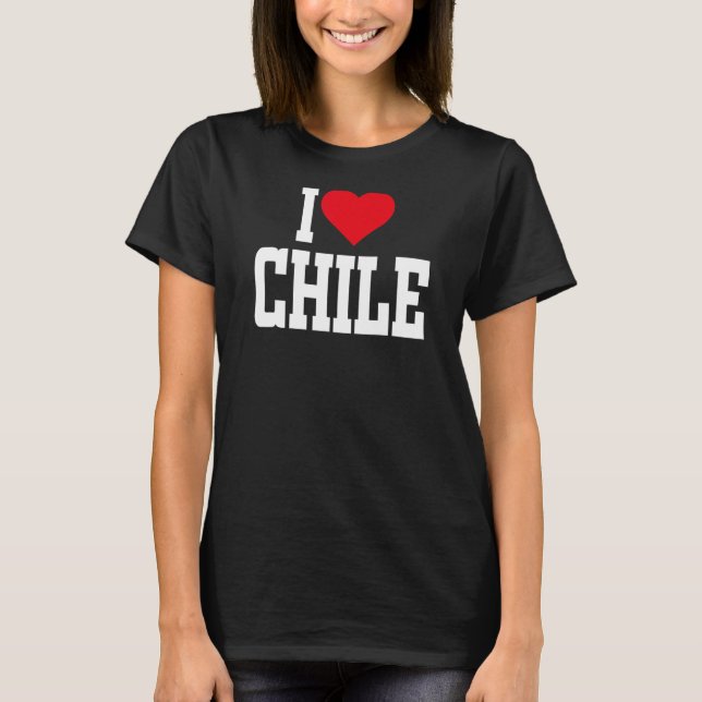 Camiseta Corazón Chile con corazón rojo amo Chile 1 (Anverso)