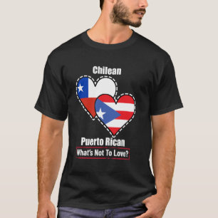 Camiseta Corazón Chileno Puertorriqueño Banderas Qué No Ama