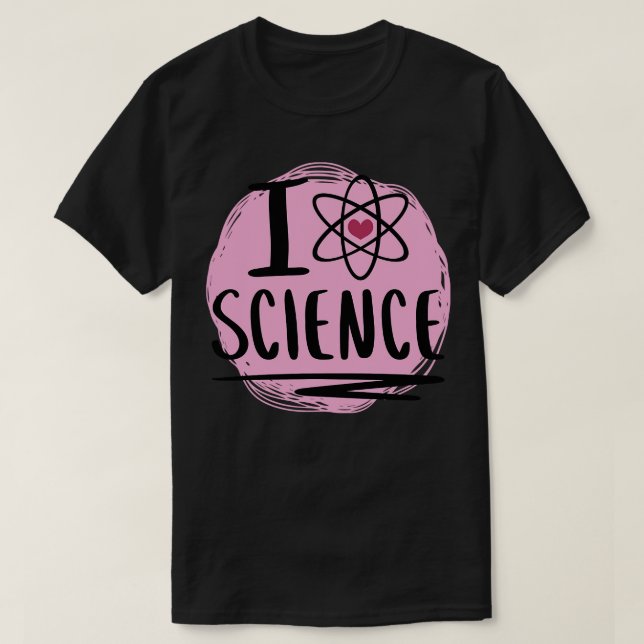 Camiseta Corazón ciencia, corazón de Átomo científico aburr (Diseño del anverso)