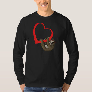 Camiseta Corazón colgante lindo Chica gráfico perezoso Wo